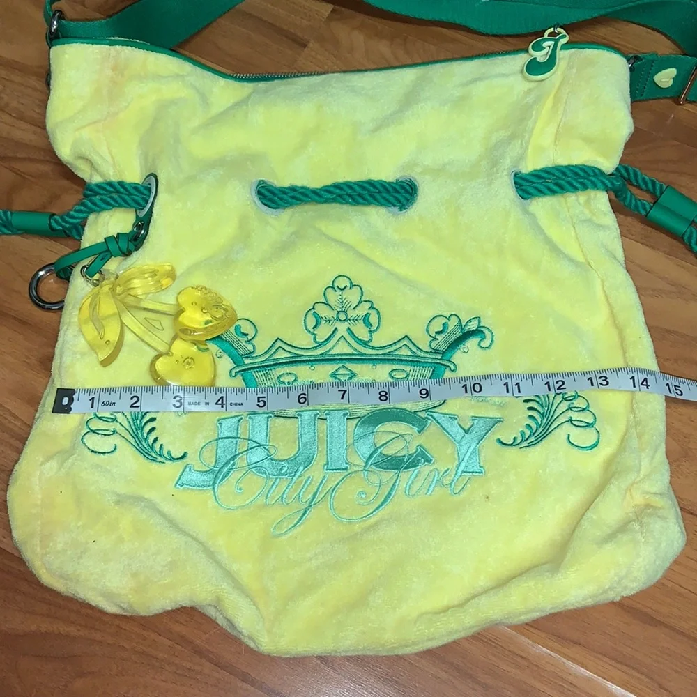 Original Juicy Couture Terry Cloth Drawstring Embroidered Handbag Purse